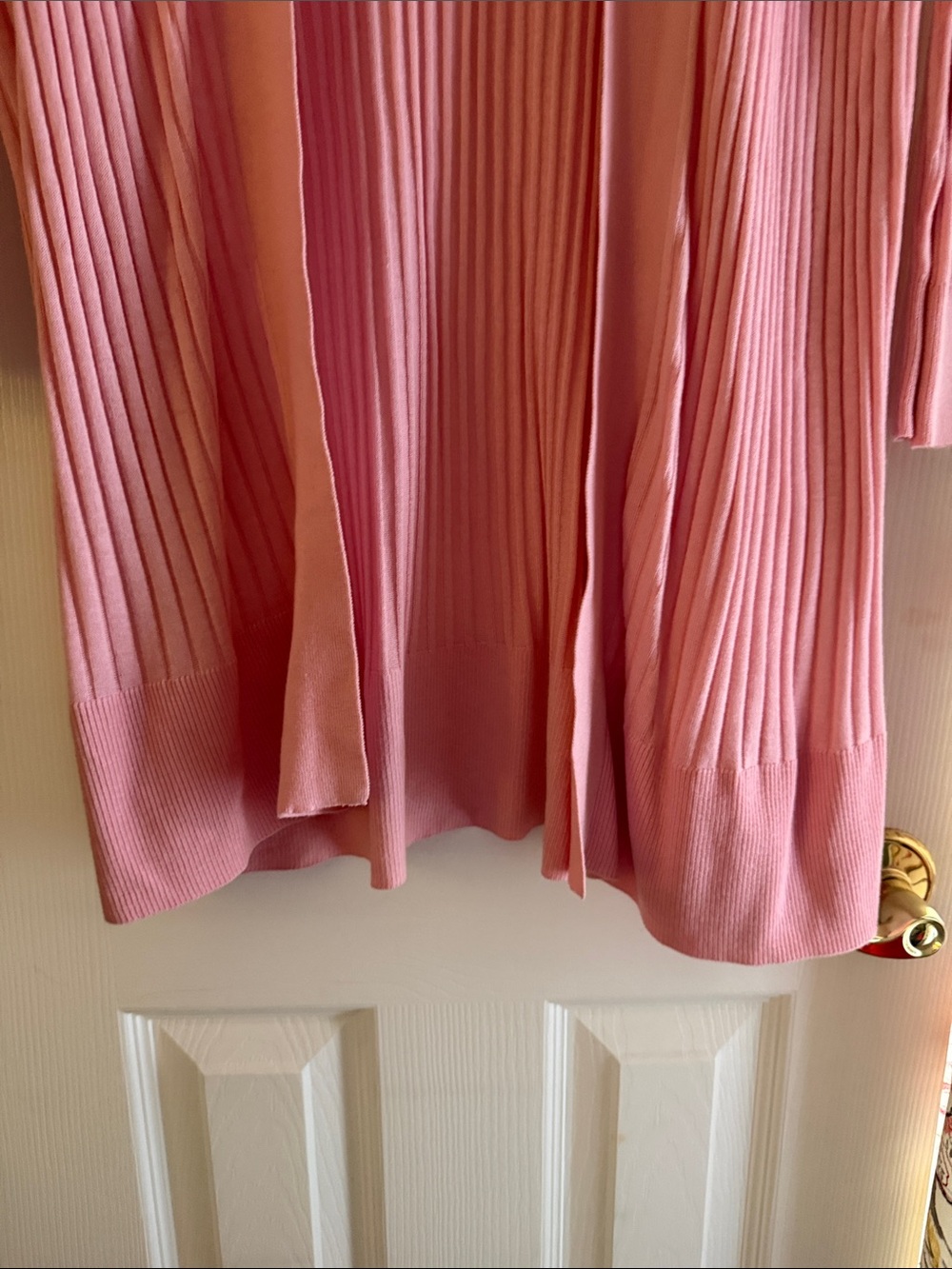 LOFT Pink Ribbed Open-Front Cardigan - Picture 3 of 5